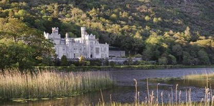 Kylemore Abbey with water in the foreground